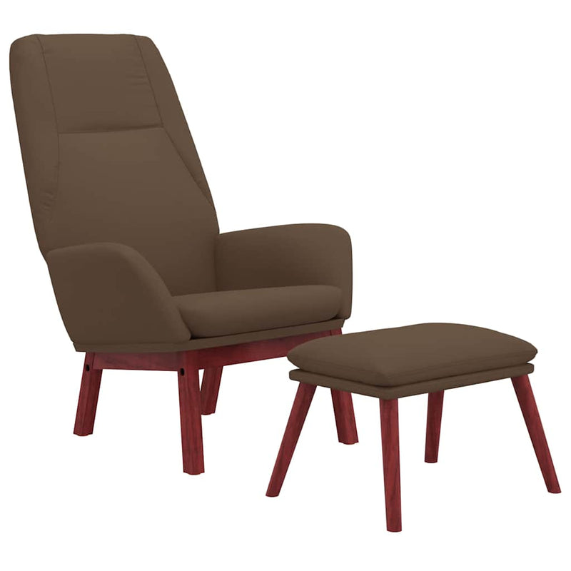 Scaun de relaxare cu taburet, gri taupe, textil
