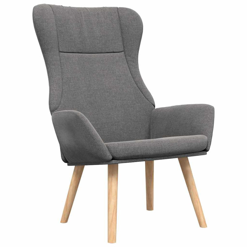 Scaun de relaxare cu taburet, gri deschis, textil
