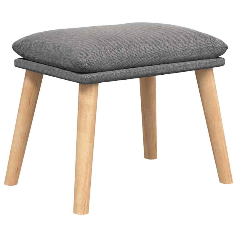 Scaun de relaxare cu taburet, gri deschis, textil
