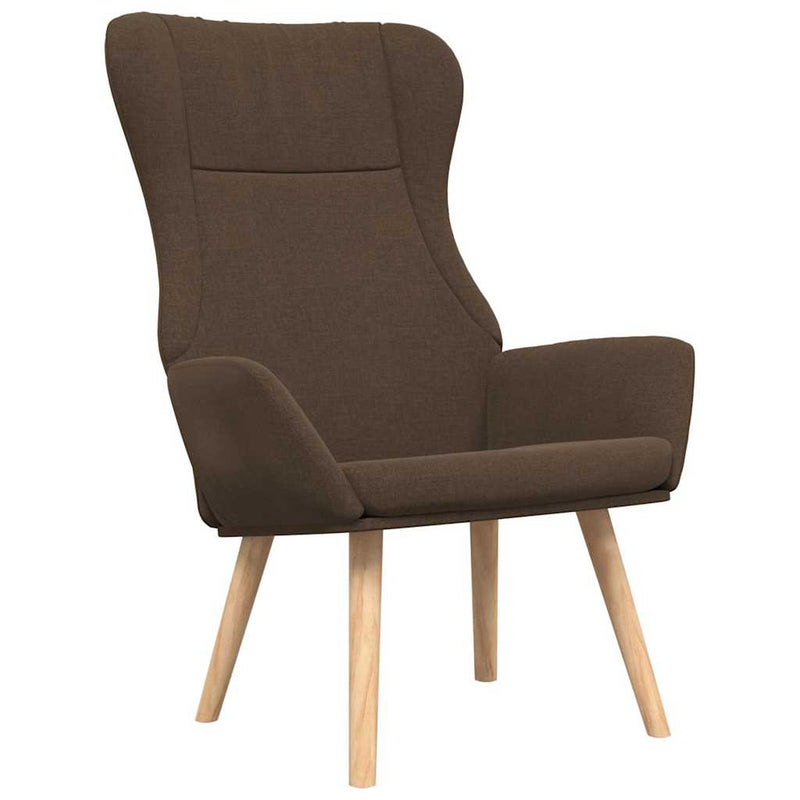 Scaun de relaxare cu taburet, maro, textil