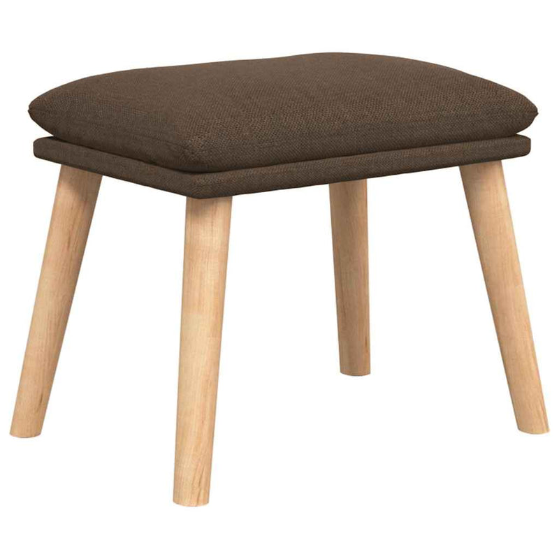Scaun de relaxare cu taburet, maro, textil