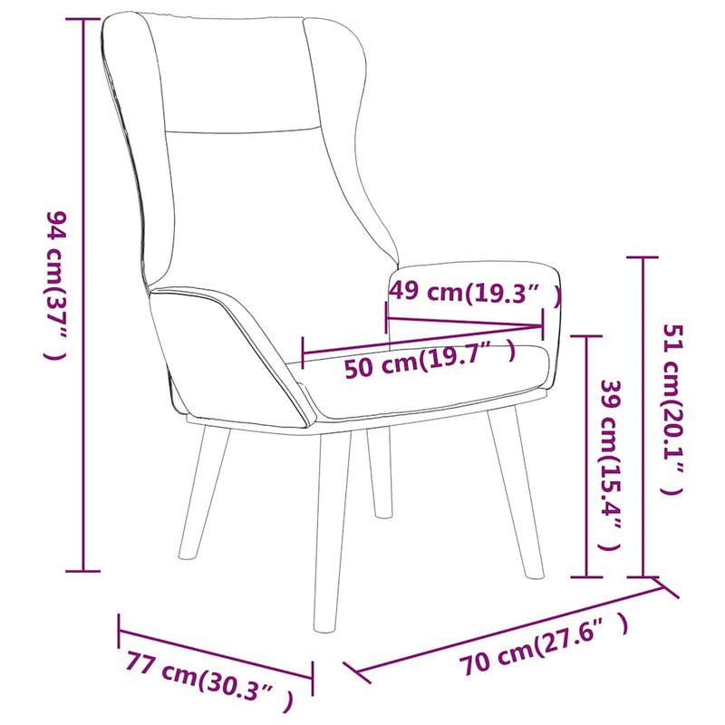 Scaun de relaxare cu taburet, maro, textil