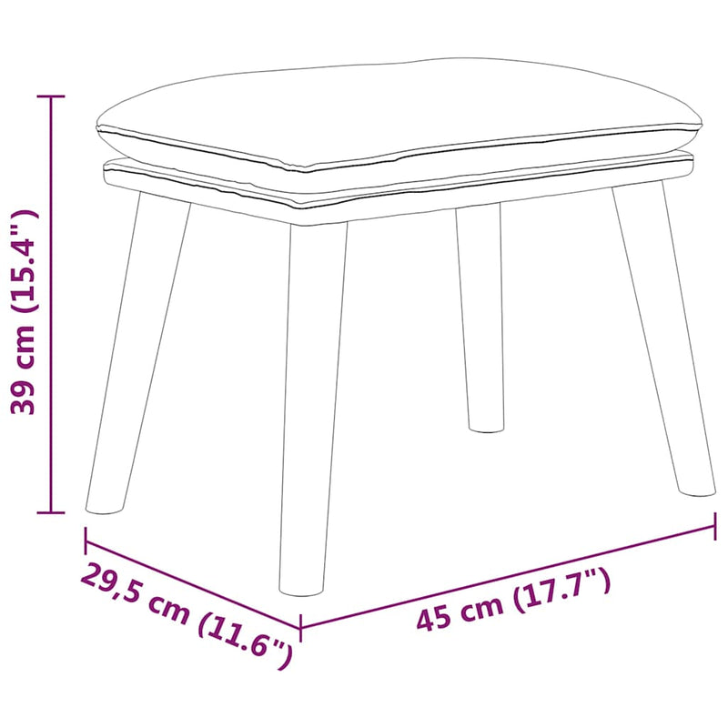 Scaun de relaxare cu taburet, maro, textil