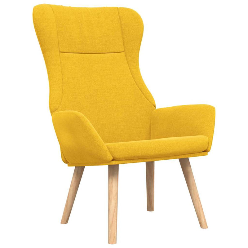 Scaun de relaxare cu taburet, galben muștar, textil