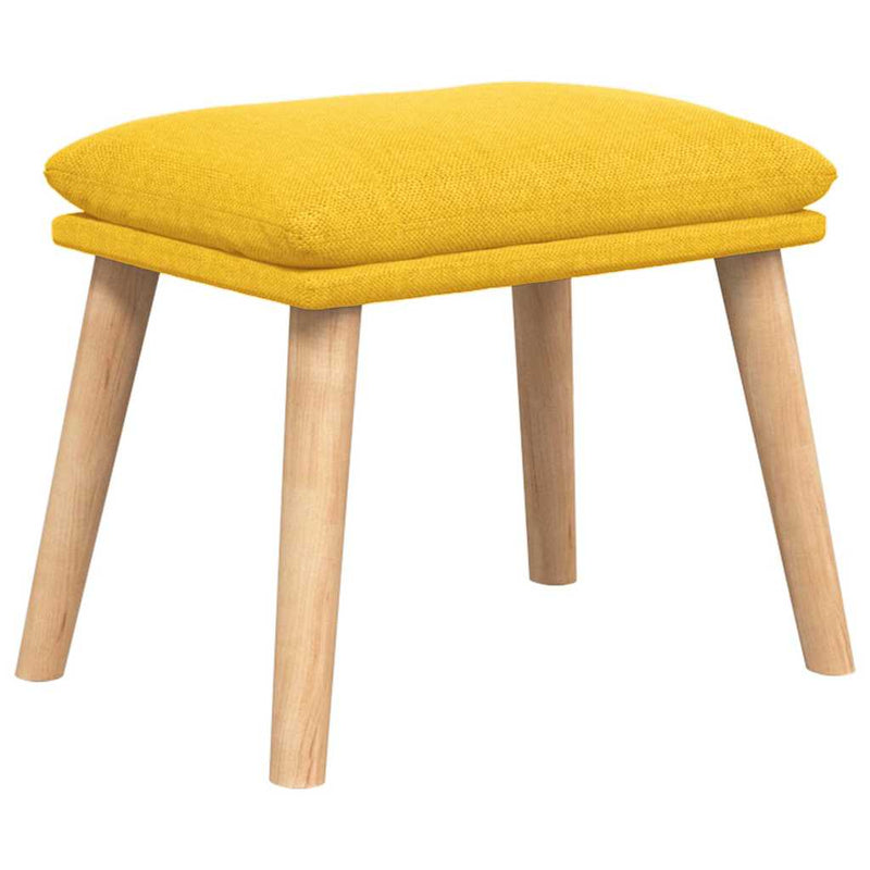 Scaun de relaxare cu taburet, galben muștar, textil