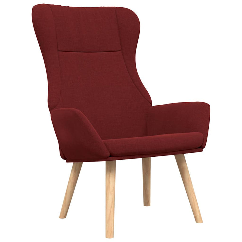 Scaun de relaxare cu taburet, roșu vin, textil