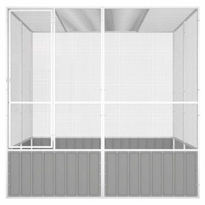 Colivie pentru păsări gri 213,5x217,5x211,5 cm oțel galvanizat