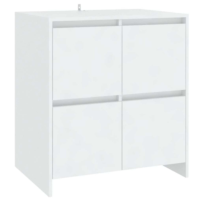 Servante, 2 buc., alb, 70x41x75 cm, lemn prelucrat