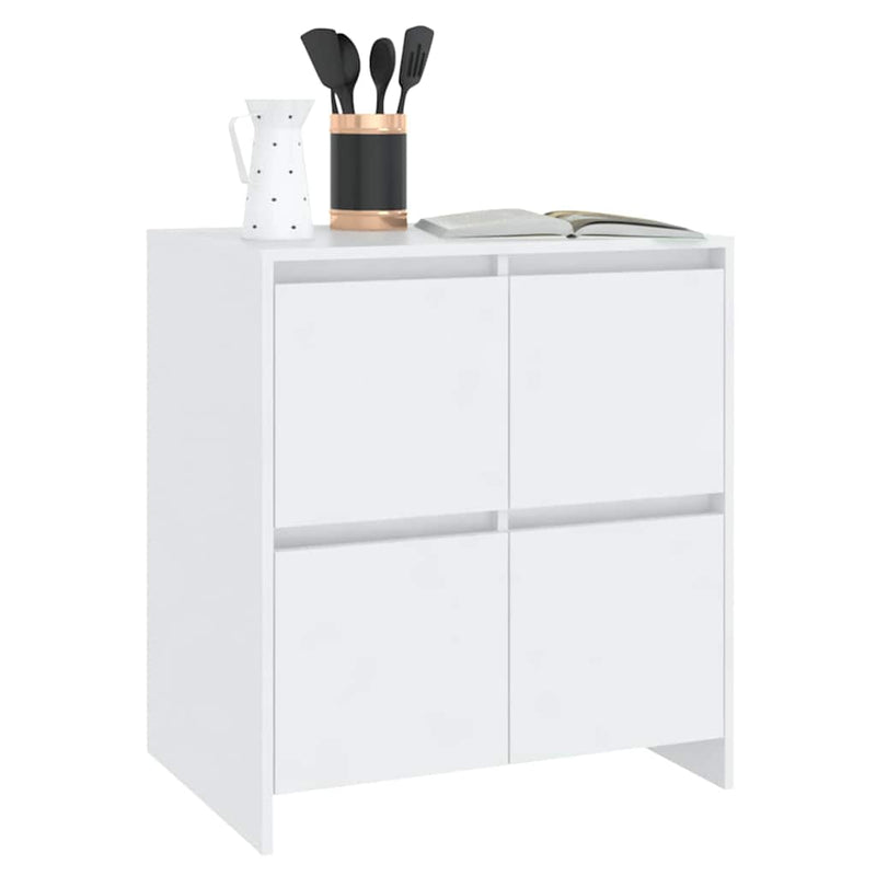 Servante, 2 buc., alb, 70x41x75 cm, lemn prelucrat