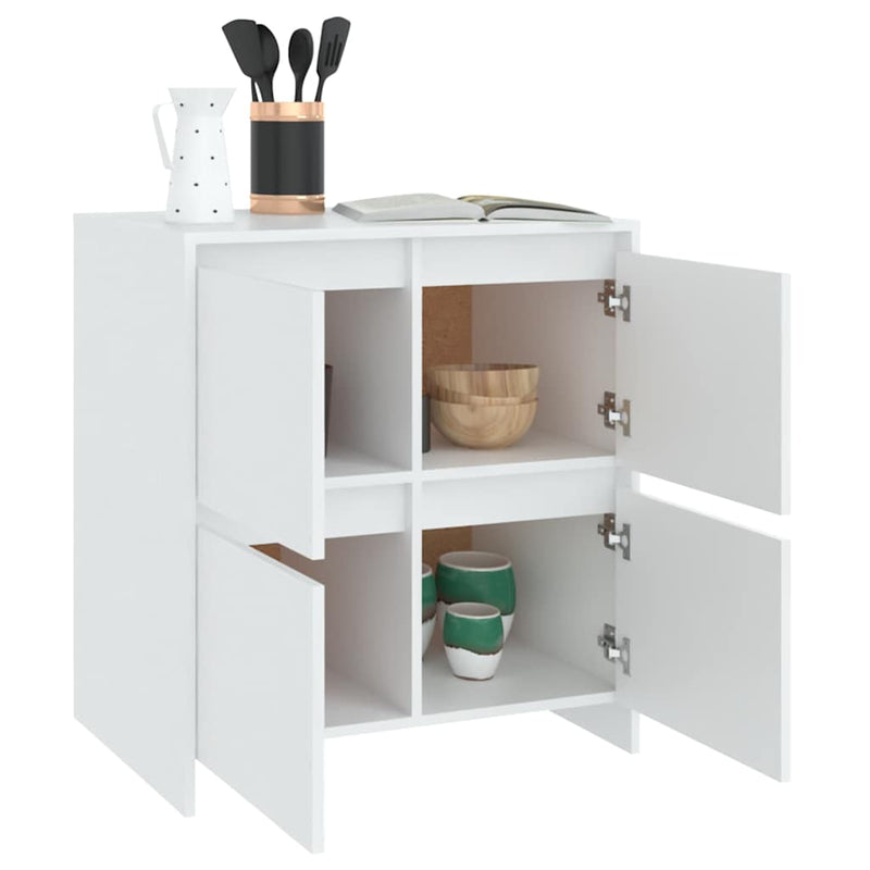 Servante, 2 buc., alb, 70x41x75 cm, lemn prelucrat