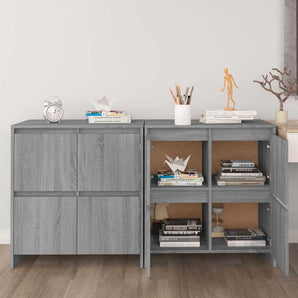 Servante, 2 buc, stejar sonoma gri, 70x41x75 cm, lemn prelucrat