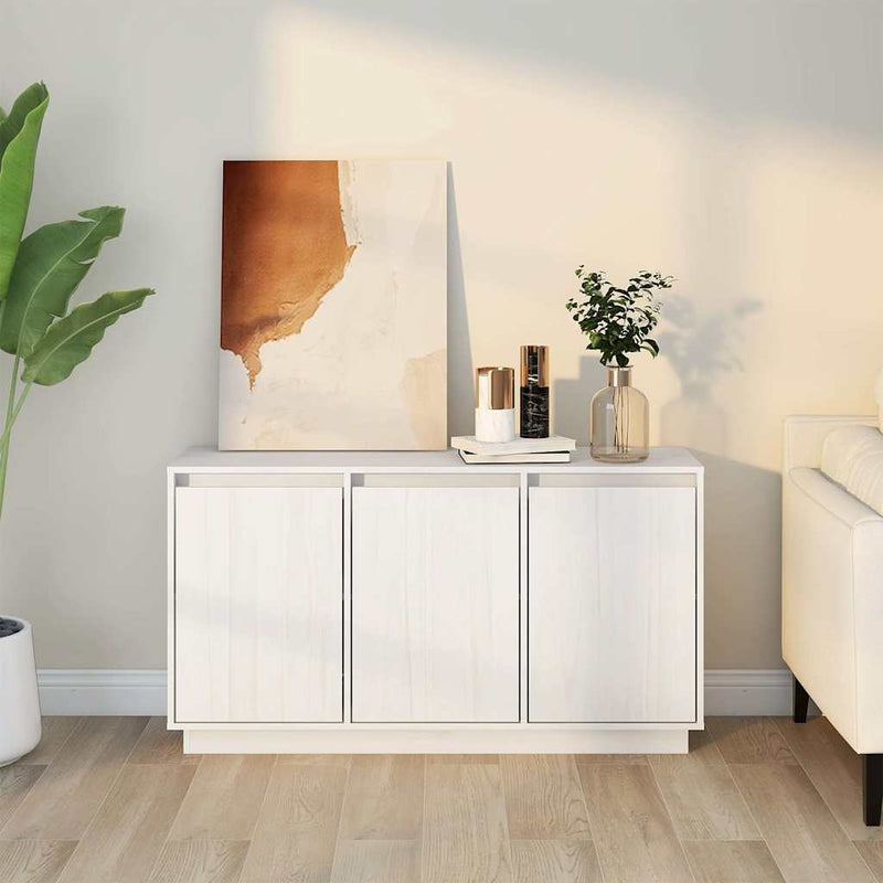 Servantă, alb, 111x34x60 cm, lemn masiv de pin