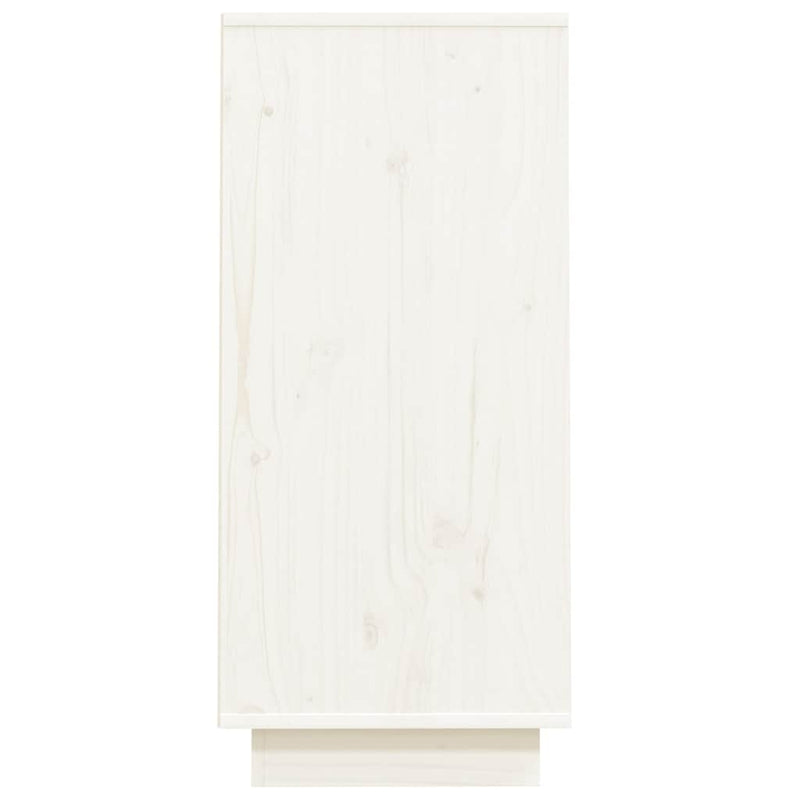 Dulap consolă, alb, 60x34x75 cm, lemn masiv de pin