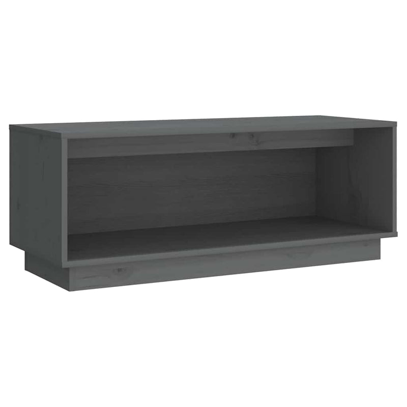 Comodă TV, gri, 90x35x35 cm, lemn masiv de pin