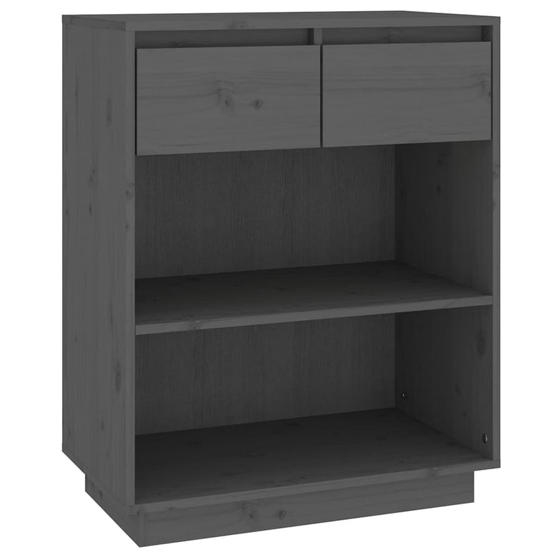 Dulap consolă, gri, 60x34x75 cm, lemn masiv de pin