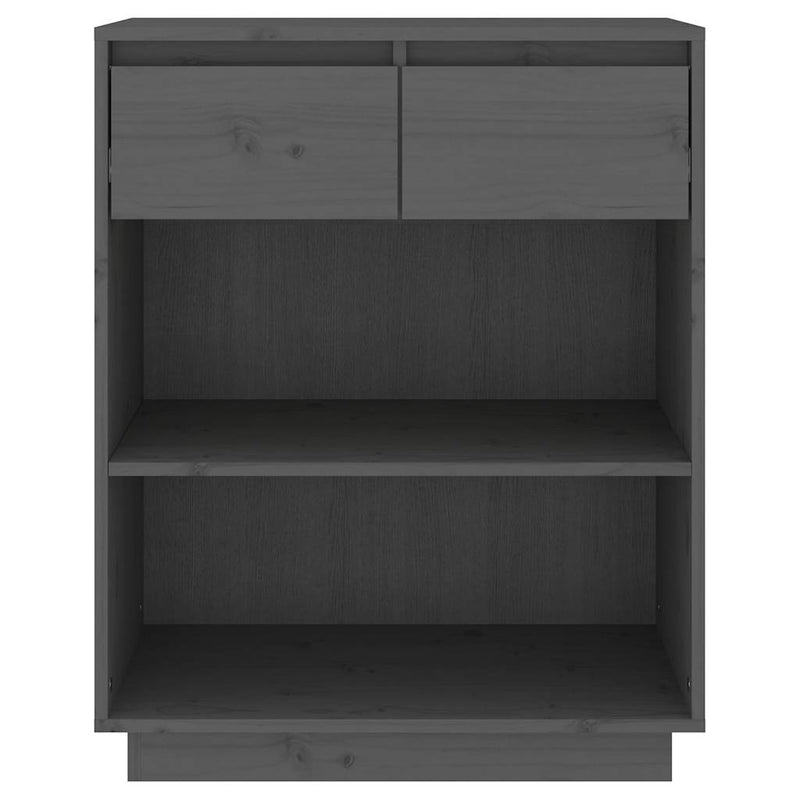 Dulap consolă, gri, 60x34x75 cm, lemn masiv de pin