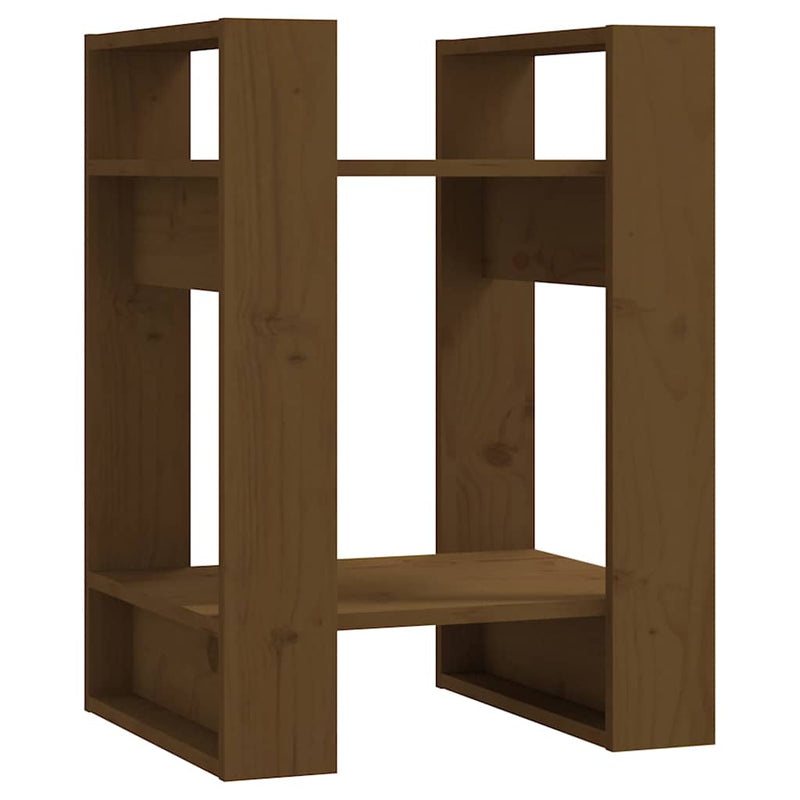 Bibliotecă/Separator cameră, maro miere, 41x35x57 cm lemn pin