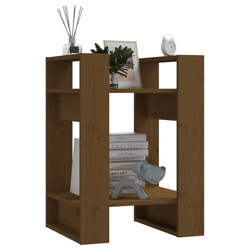 Bibliotecă/Separator cameră, maro miere, 41x35x57 cm lemn pin