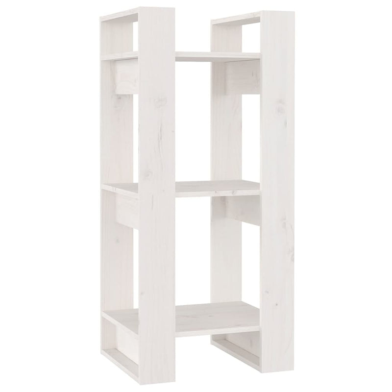 Bibliotecă/Separator cameră, alb, 41x35x91 cm, lemn masiv pin