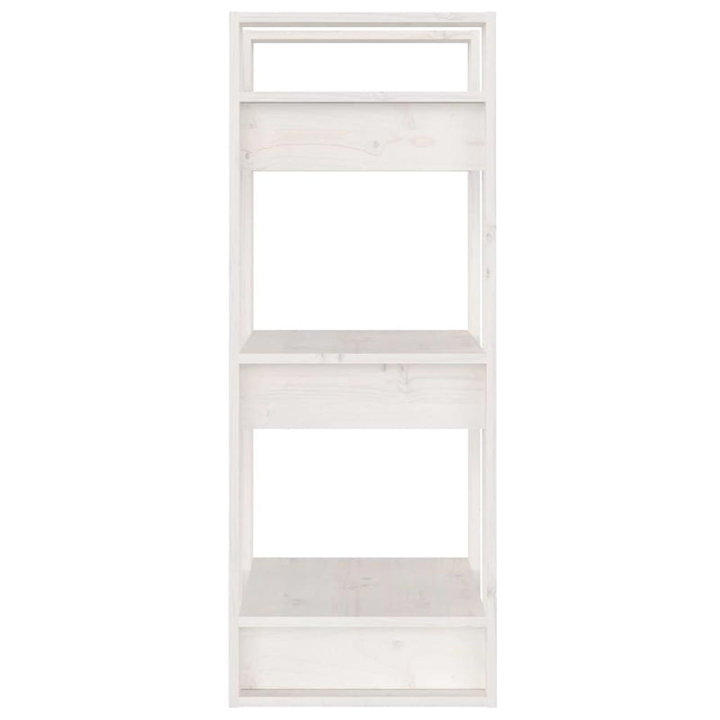 Bibliotecă/Separator cameră, alb, 41x35x91 cm, lemn masiv pin