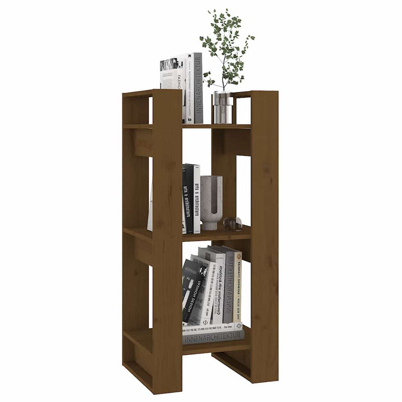 Bibliotecă/Separator cameră maro miere, 41x35x91 cm, lemn masiv