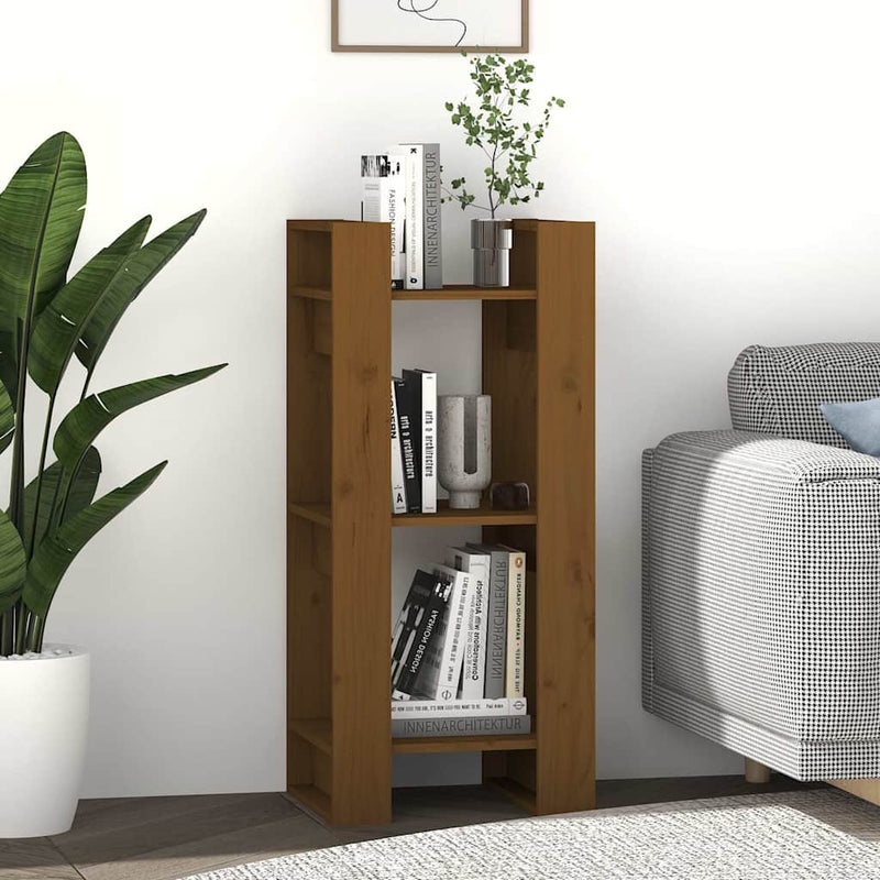 Bibliotecă/Separator cameră maro miere, 41x35x91 cm, lemn masiv