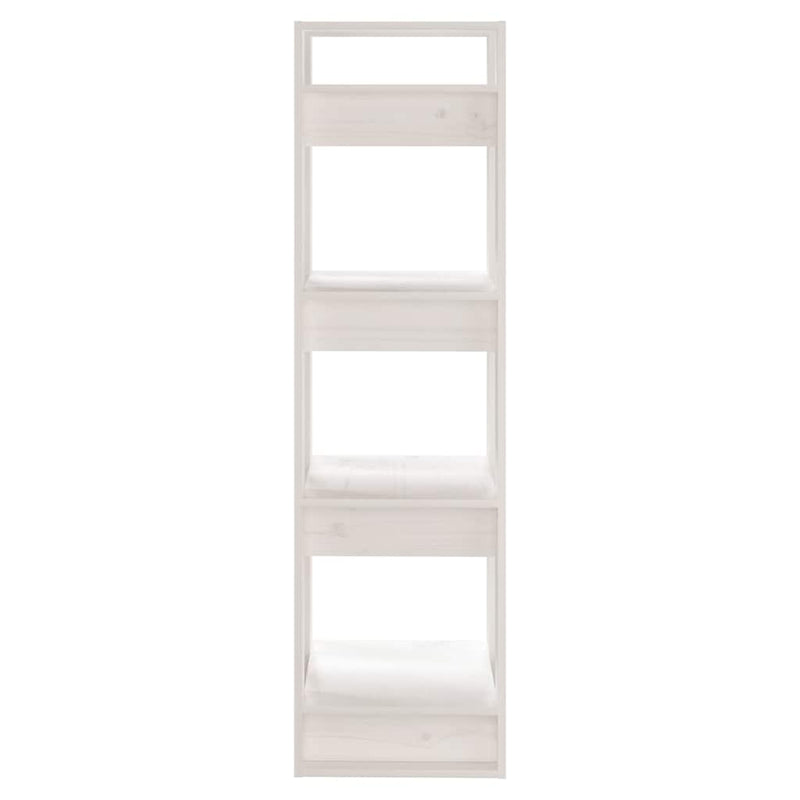 Bibliotecă/Separator cameră, alb, 41x35x125 cm, lemn masiv pin