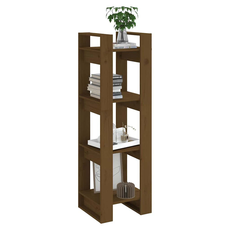 Bibliotecă/Separator cameră maro miere 41x35x125 cm lemn masiv