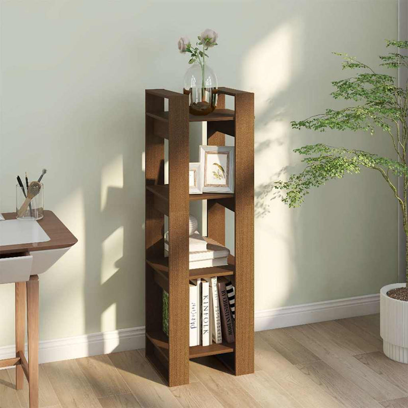 Bibliotecă/Separator cameră maro miere 41x35x125 cm lemn masiv