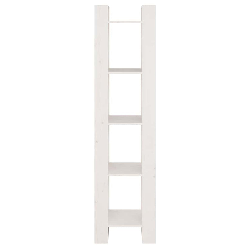 Bibliotecă/Separator cameră, alb, 41x35x160 cm, lemn masiv pin