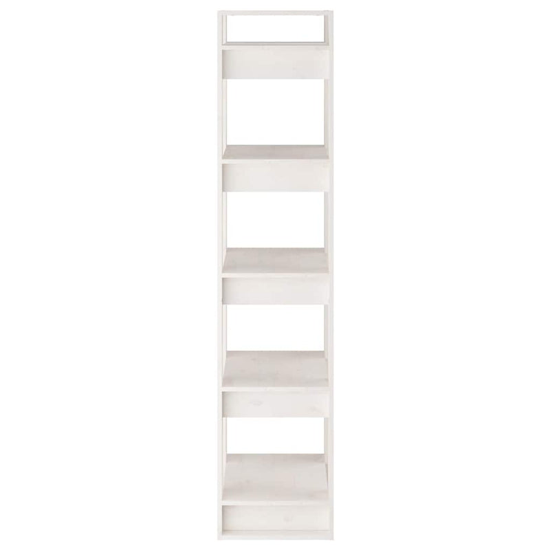 Bibliotecă/Separator cameră, alb, 41x35x160 cm, lemn masiv pin