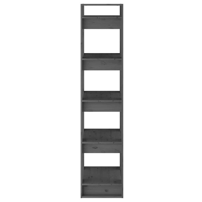 Bibliotecă/Separator cameră, gri, 41x35x160 cm, lemn masiv pin
