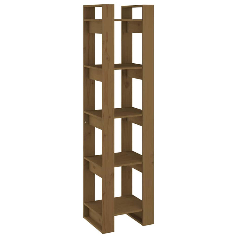 Bibliotecă/Separator cameră, maro miere, 41x35x160 cm, lemn pin
