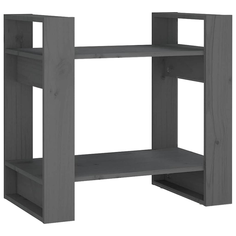 Bibliotecă/Separator cameră, gri, 60x35x57 cm, lemn masiv pin