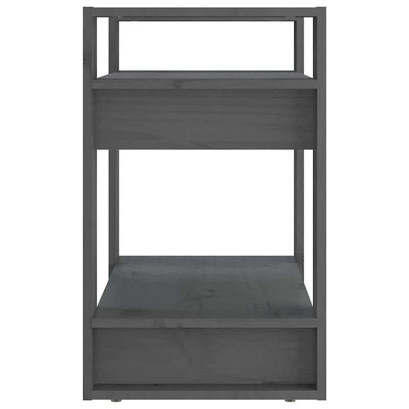 Bibliotecă/Separator cameră, gri, 60x35x57 cm, lemn masiv pin