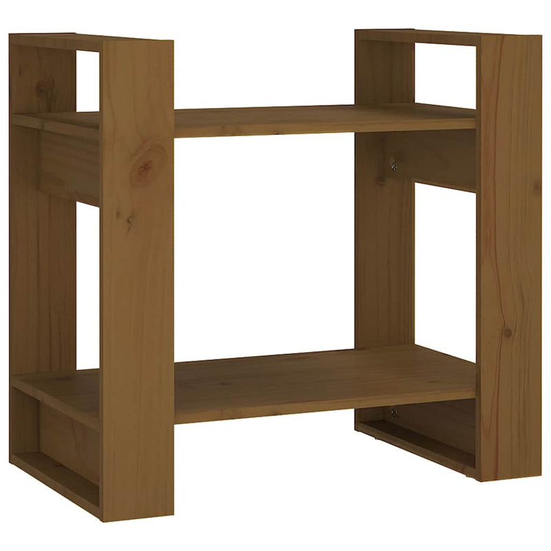 Bibliotecă/Separator cameră maro miere, 60x35x57 cm, lemn masiv