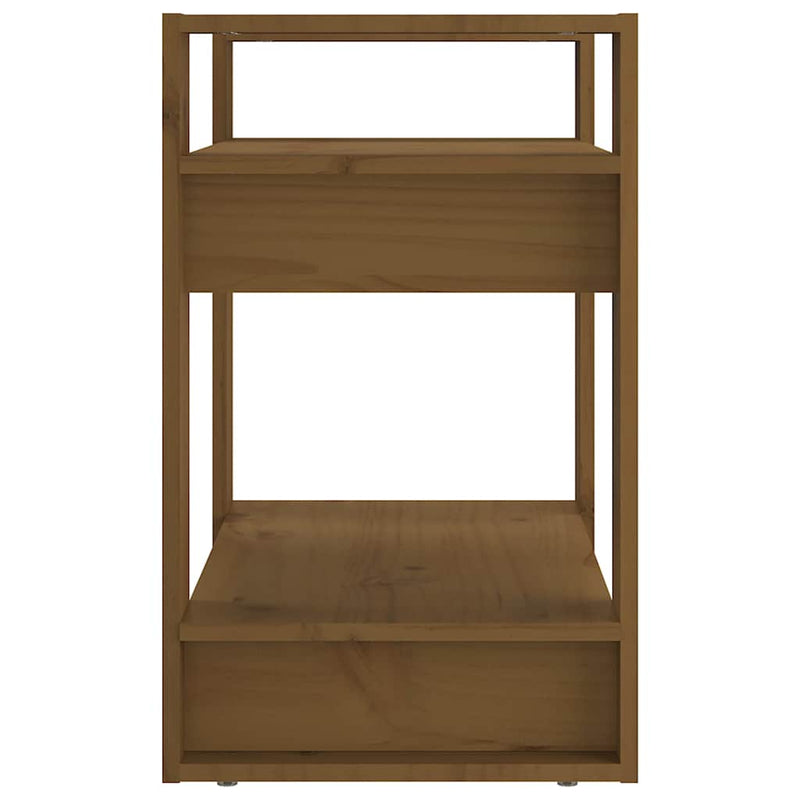 Bibliotecă/Separator cameră maro miere, 60x35x57 cm, lemn masiv