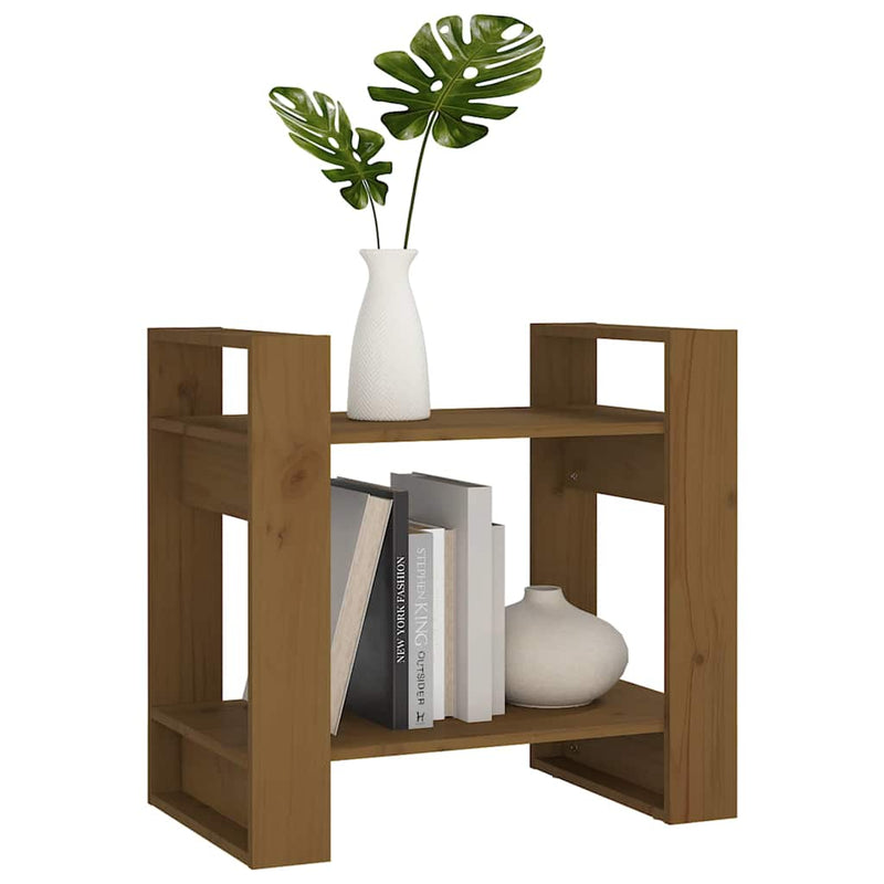 Bibliotecă/Separator cameră maro miere, 60x35x57 cm, lemn masiv