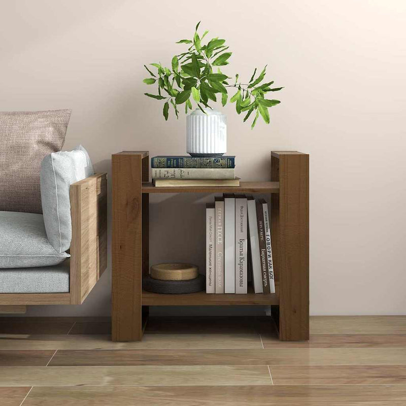 Bibliotecă/Separator cameră maro miere, 60x35x57 cm, lemn masiv