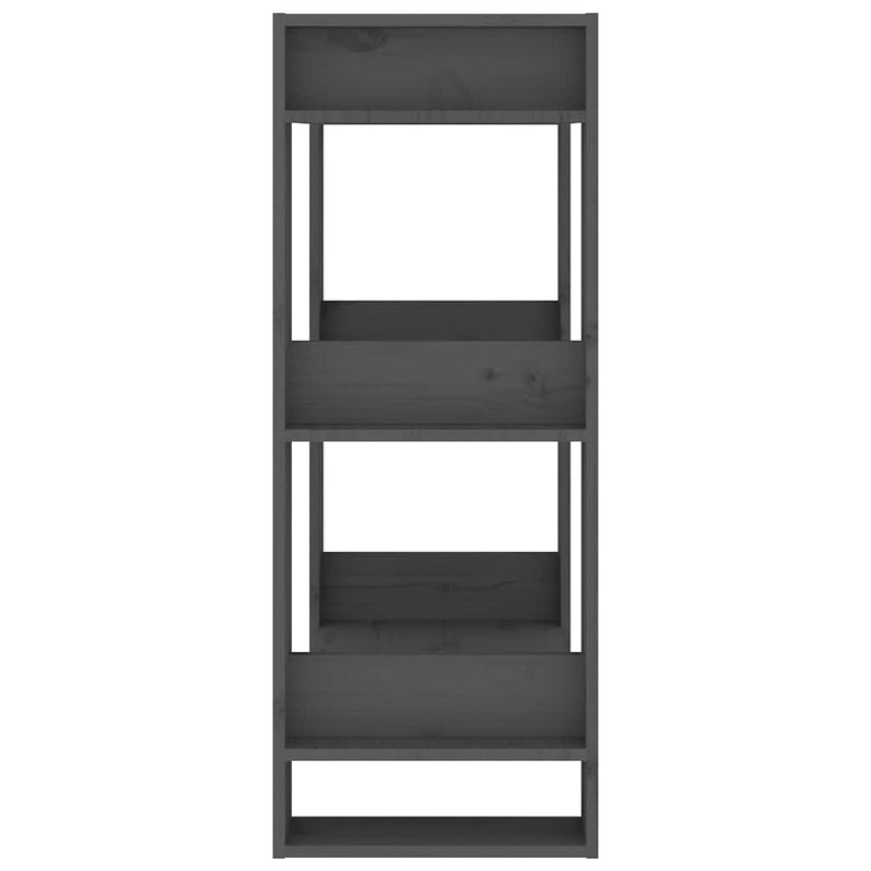 Bibliotecă/Separator cameră, gri, 60x35x91 cm, lemn masiv pin