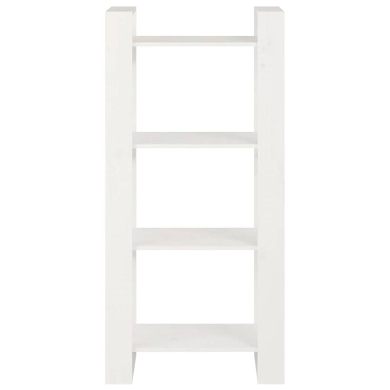 Bibliotecă/Separator cameră,alb, 60x35x125 cm, lemn masiv pin