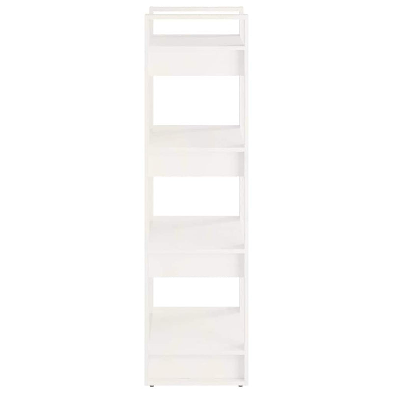 Bibliotecă/Separator cameră,alb, 60x35x125 cm, lemn masiv pin