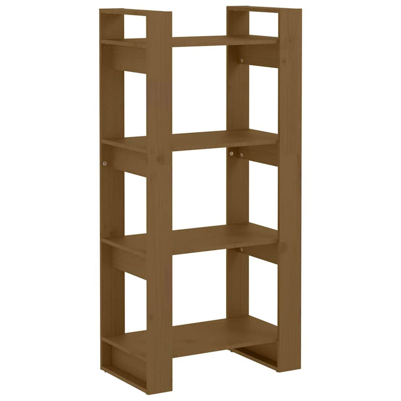 Bibliotecă/Separator cameră maro miere 60x35x125 cm lemn masiv