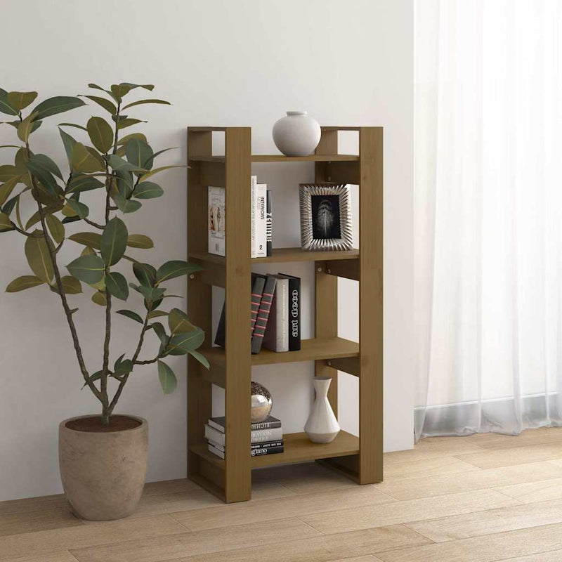 Bibliotecă/Separator cameră maro miere 60x35x125 cm lemn masiv