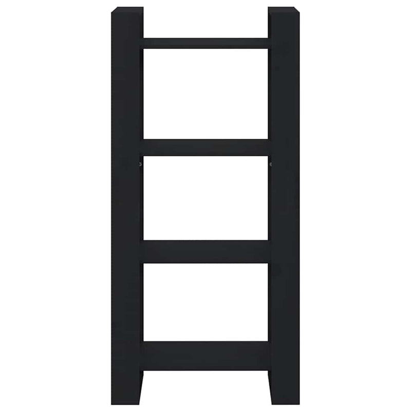 Bibliotecă/Separator cameră,negru, 60x35x125 cm, lemn masiv pin