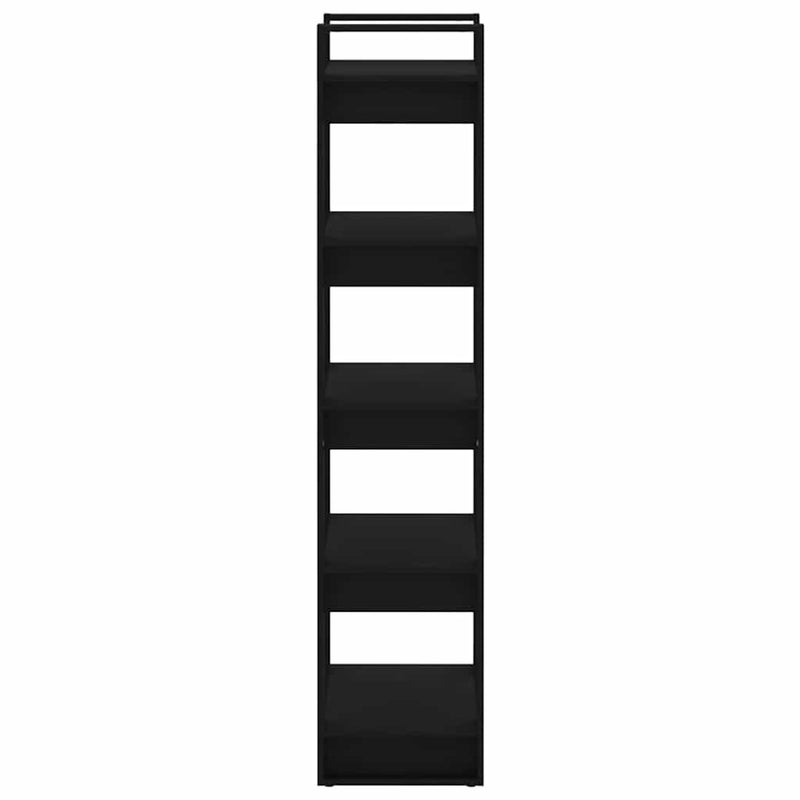 Bibliotecă/Separator cameră, negru, 60x35x160 cm, lemn masiv