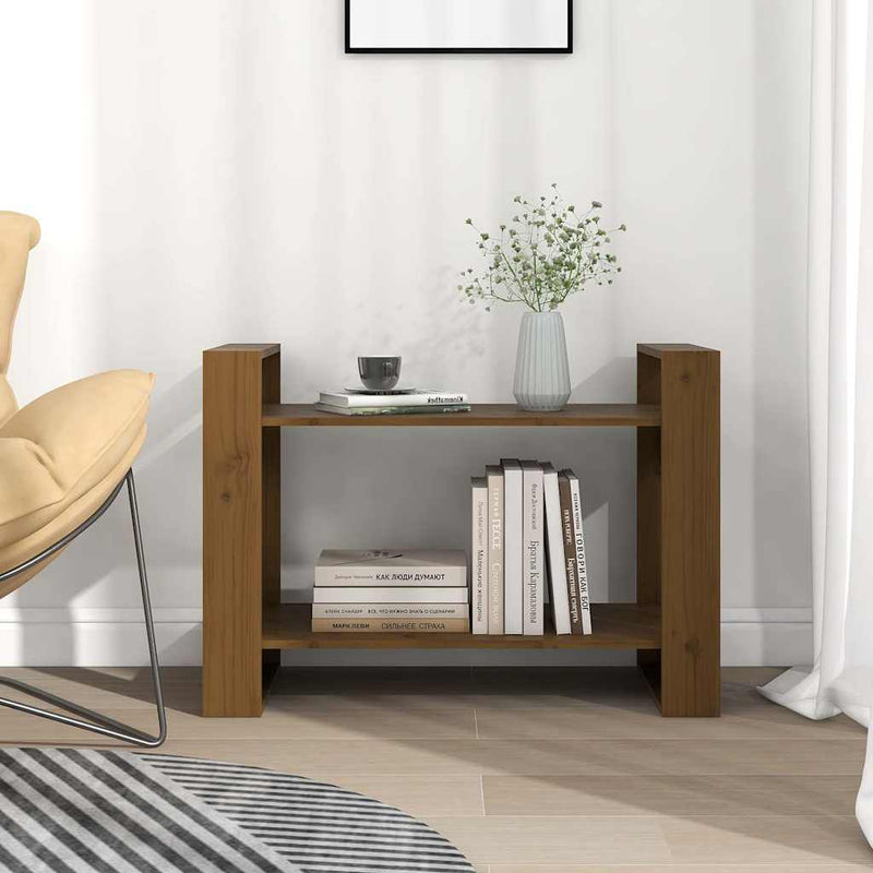 Bibliotecă/Separator cameră maro miere 80x35x56,5 cm lemn masiv