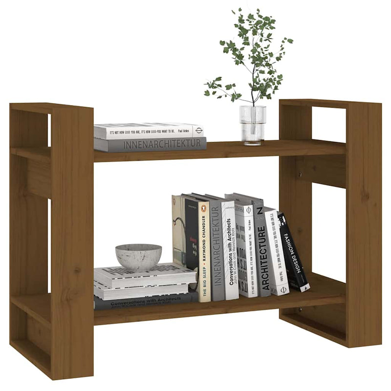 Bibliotecă/Separator cameră maro miere 80x35x56,5 cm lemn masiv