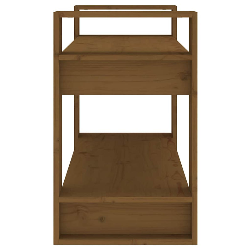 Bibliotecă/Separator cameră maro miere 80x35x56,5 cm lemn masiv