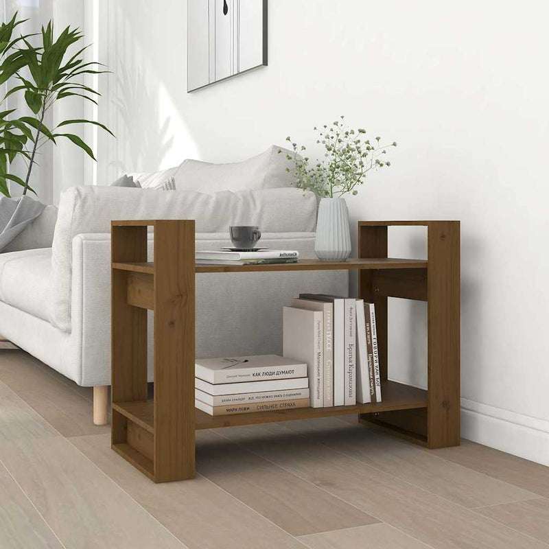 Bibliotecă/Separator cameră maro miere 80x35x56,5 cm lemn masiv
